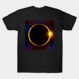 Cool black with eclipse graphic art design. Perfect for those interested in the moon cycles, sun and stars T-Shirt